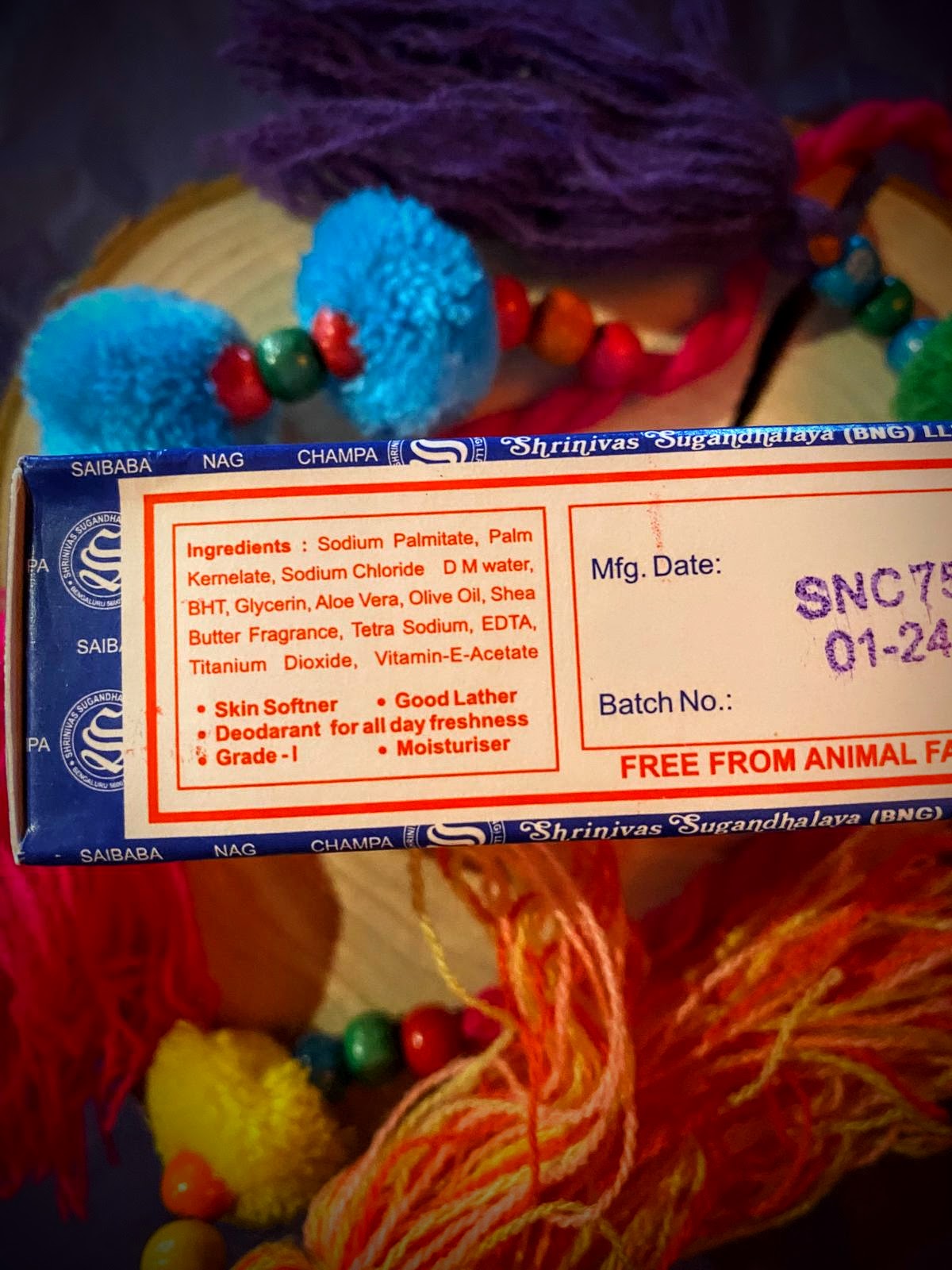 Satya Sai Baba Original Nag Champa Beauty Soap from Bangalore 75 grams