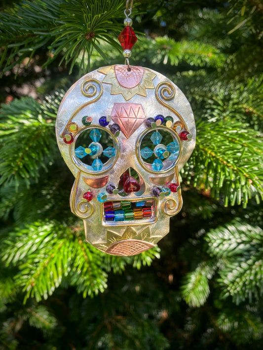 Jewel Sugar Skull Ornament