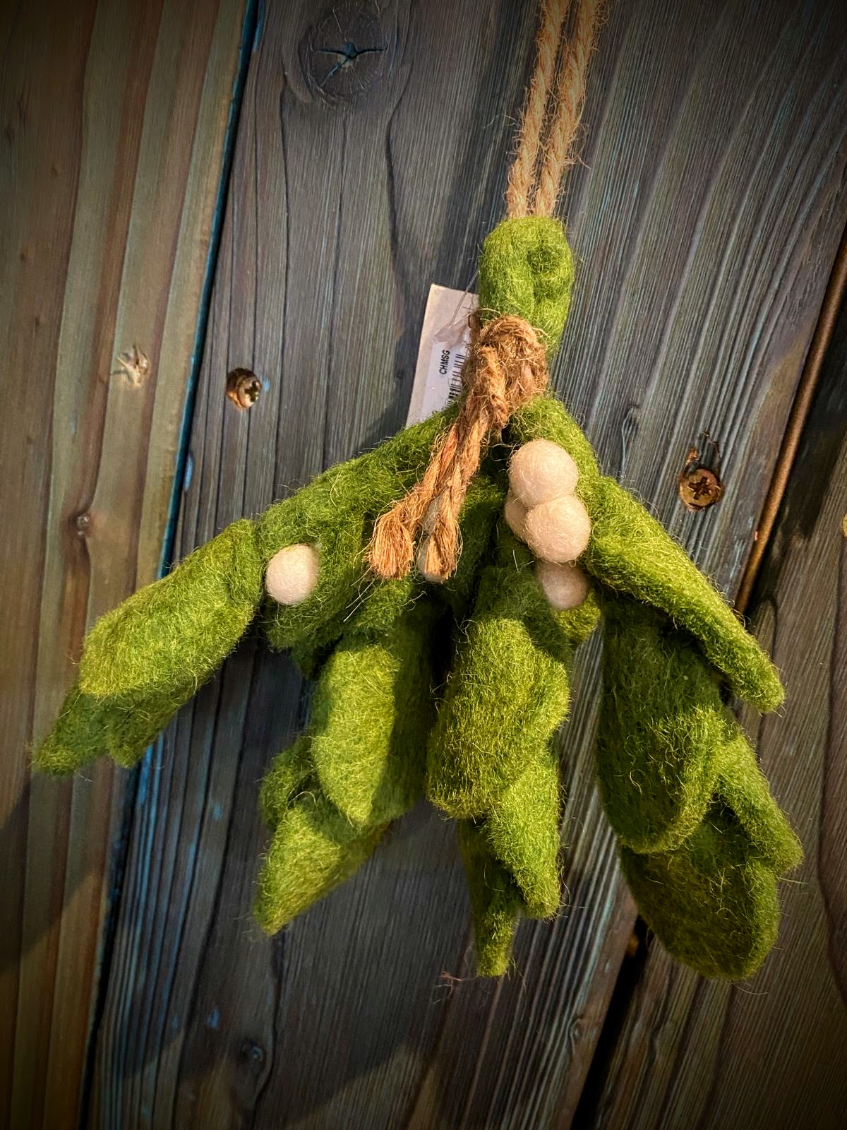 Handmade Felt Biodegradable Mistletoe Sprig Christmas Hanging Decoration