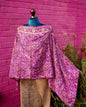 Sari Silk Poncho Top - Purple