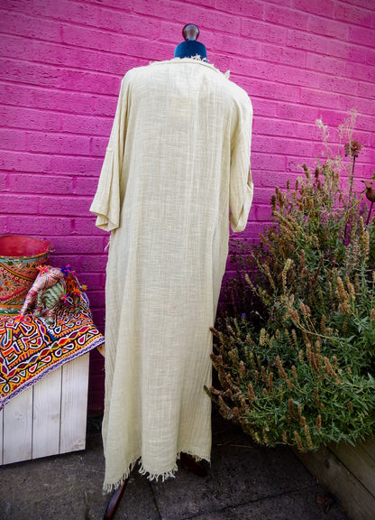 Linen Look Cotton Mid-Length Dress