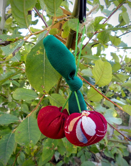 Recycled Sari Decoration - Cherries