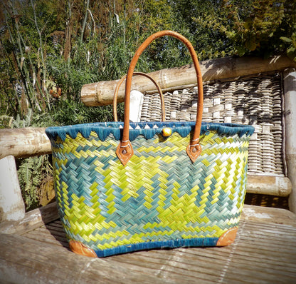 Large Deluxe Basket - Lime & Turquoise