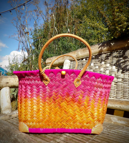 Medium Deluxe Basket - Pink & Orange