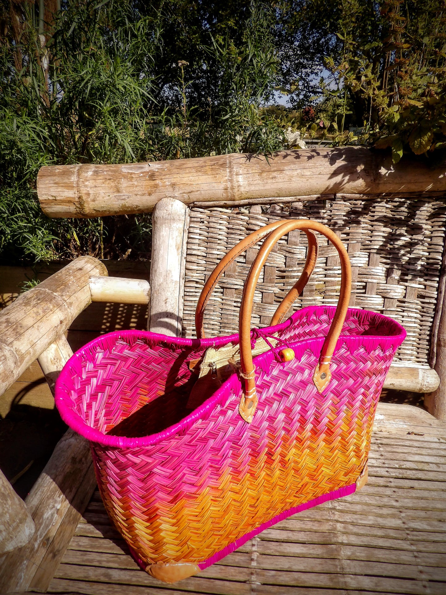 Medium Deluxe Basket - Pink & Orange