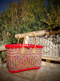 Medium Basket - Red Multi Weave