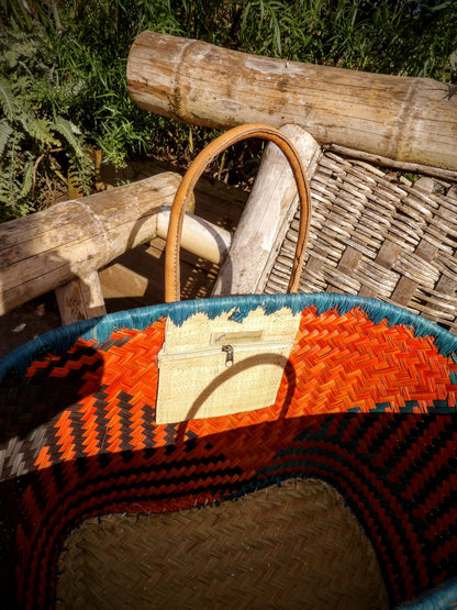 Medium Basket - Orange, Turquoise & Black