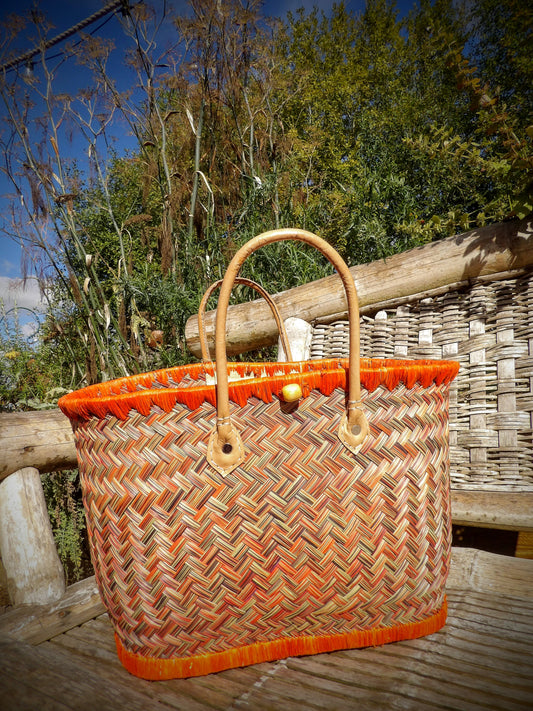 Medium Basket - Orange Weave