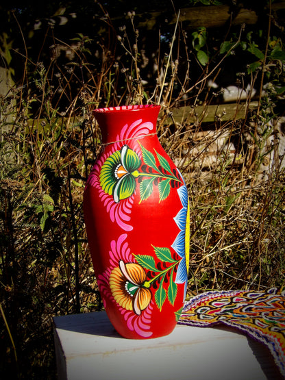 Handpainted Terracotta Sunflower Vase