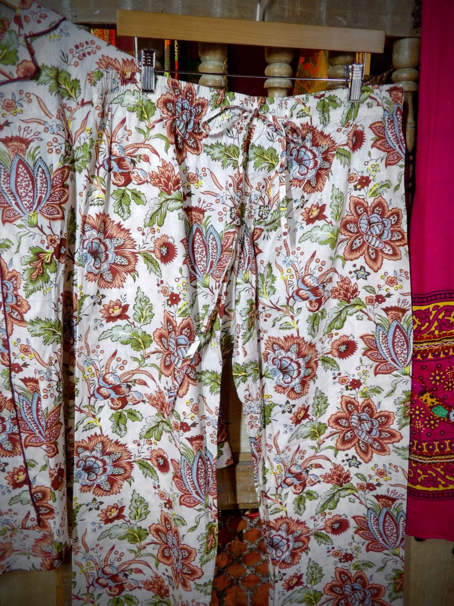 Indian Pjs - M White, Brown and Green