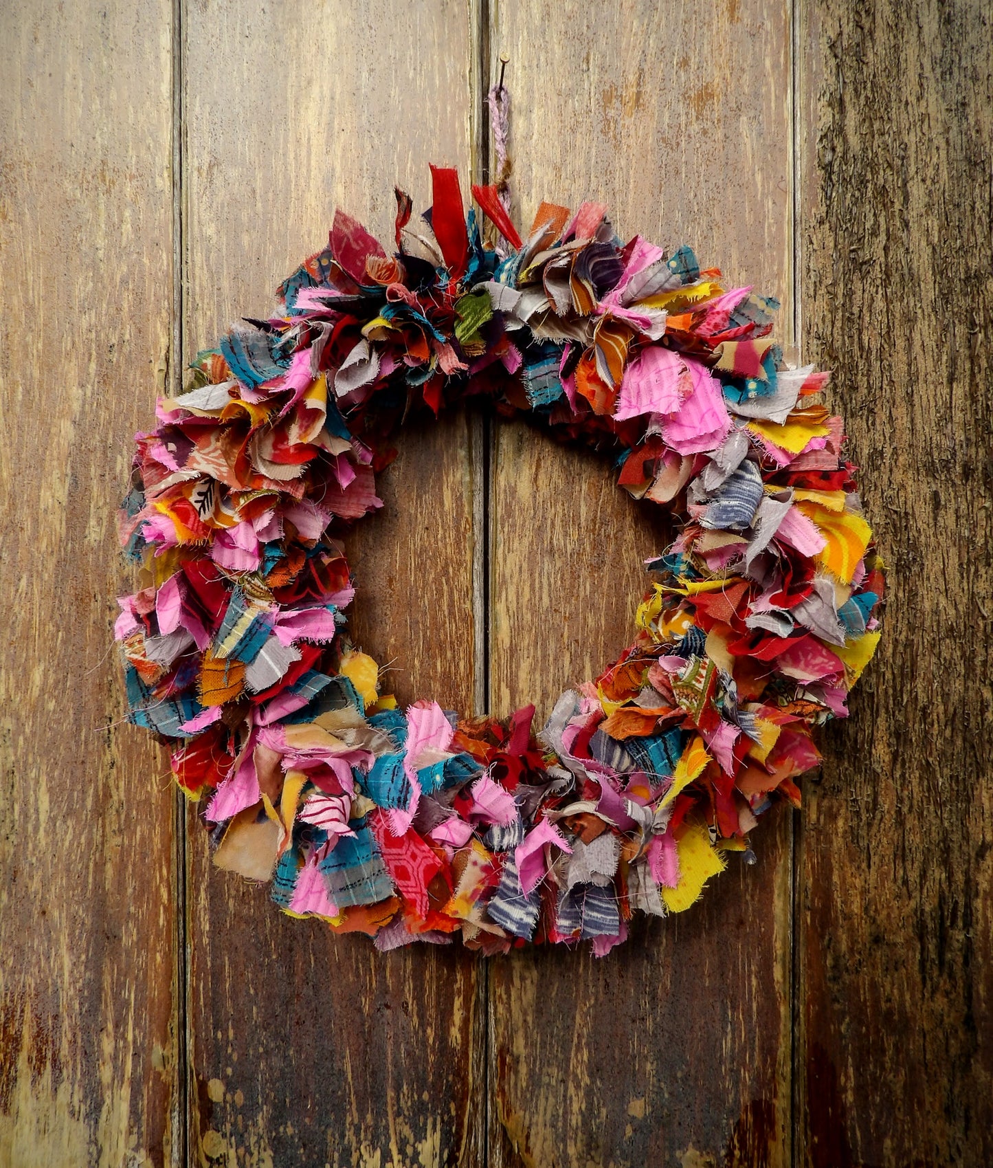 Recycled Sari Wreath Small-Multicoloured