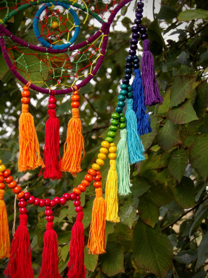 Hamsa Hand Dreamcatcher - Rainbow colours