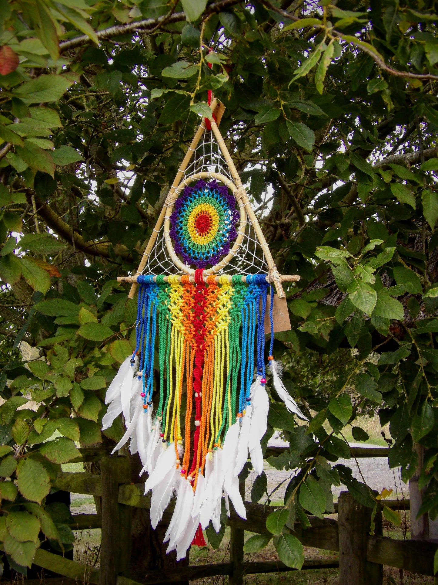 Triangle Dreamcatcher - Rainbow Colours