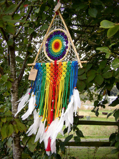 Triangle Dreamcatcher - Rainbow Colours