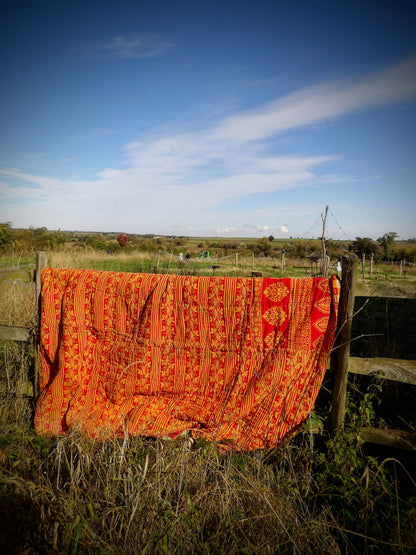 Kantha Quilted Throw - Checkered