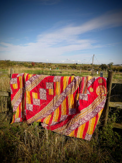 Kantha Quilted Throw - Patchwork