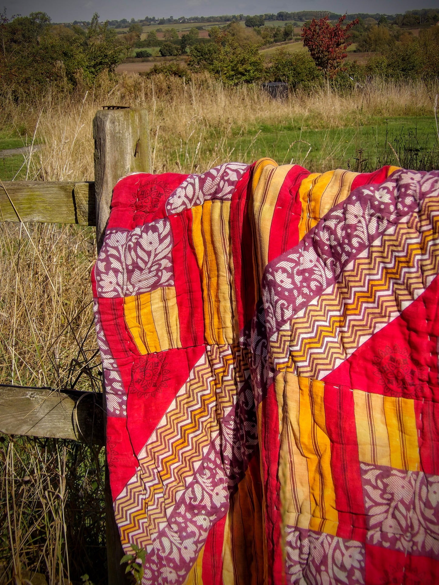 Kantha Quilted Throw - Patchwork