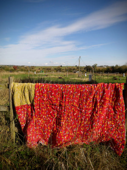 Kantha Quilted Throw - Patchwork