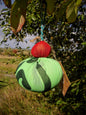 Recycled Sari Decoration Double Bauble- Green