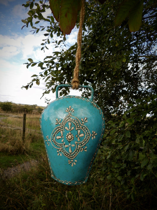 Henna Treasure Teal Bell Wind Chime