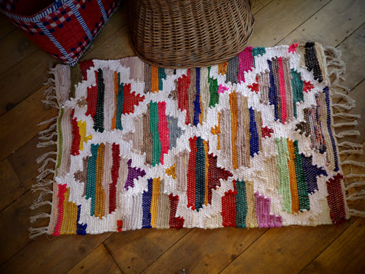 Dhurrie rug - Multicoloured with frill