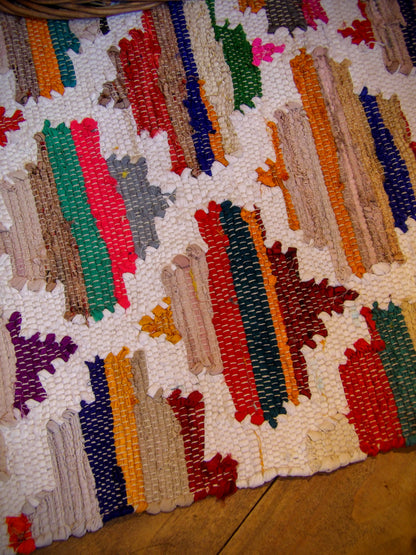 Dhurrie rug - Multicoloured with frill