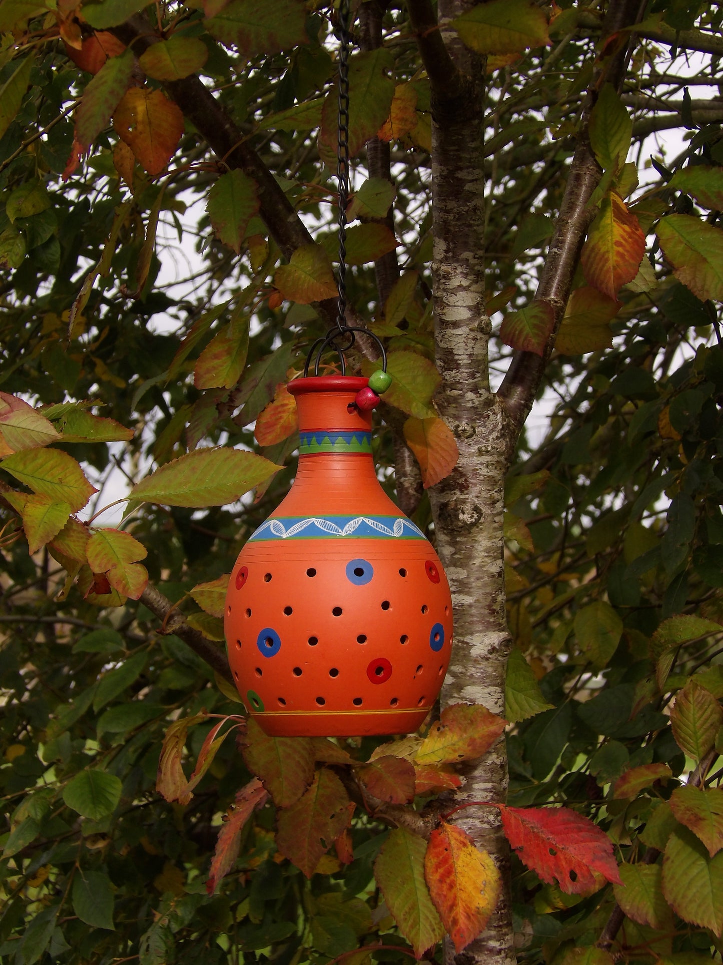 Terracotta Pendant in Gilded Orange