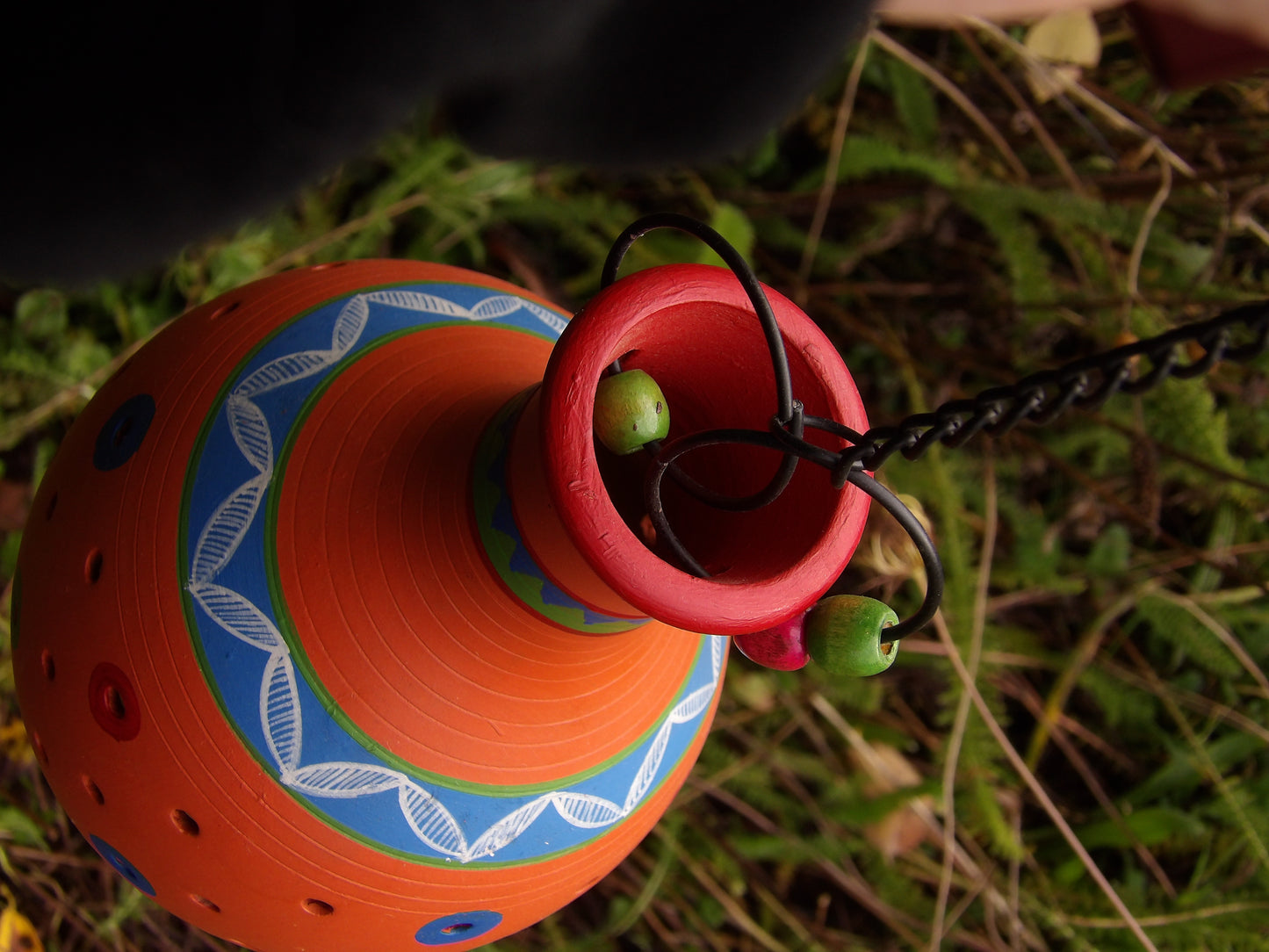 Terracotta Pendant in Gilded Orange