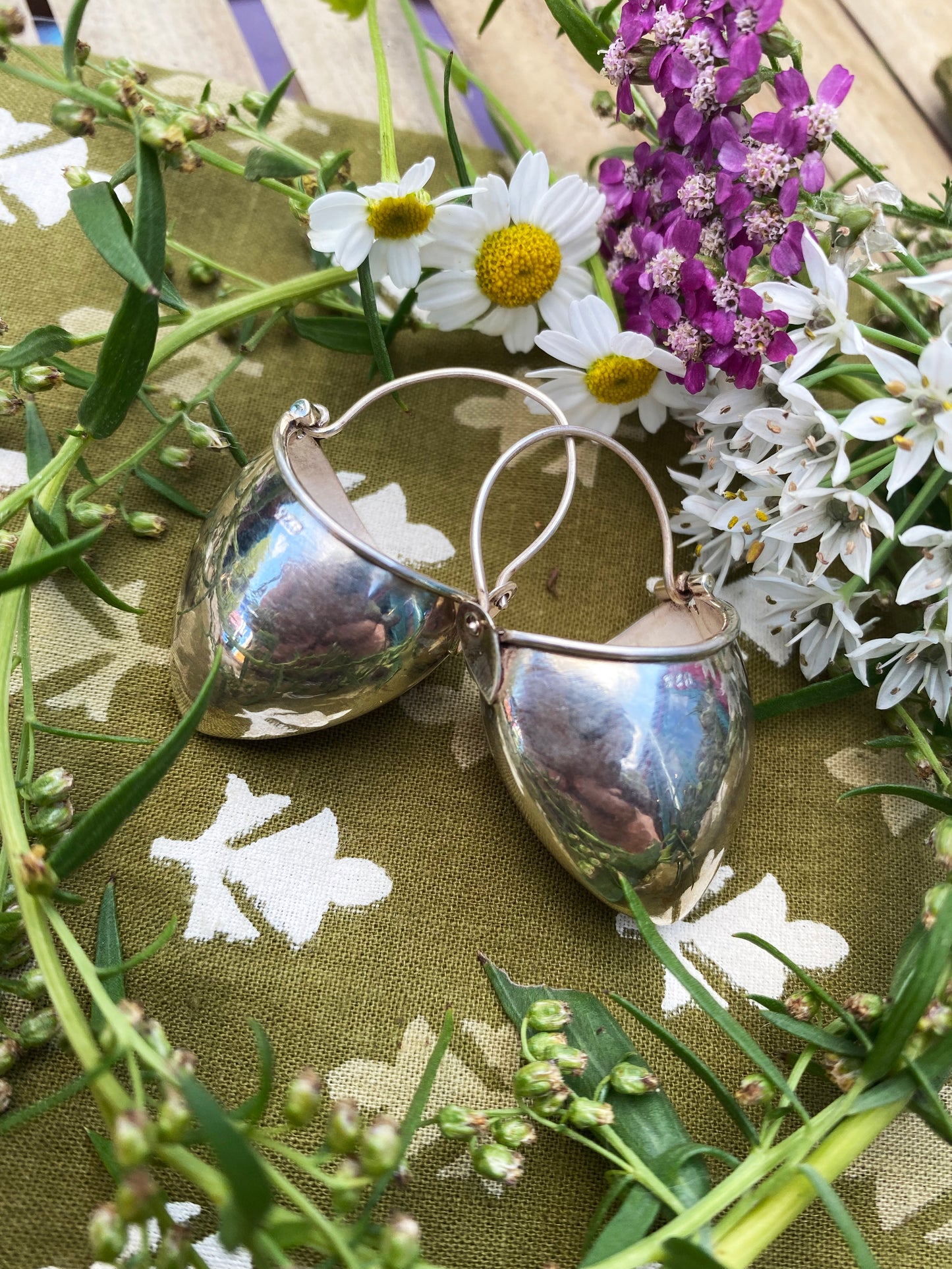 Silver Bucket Earrings